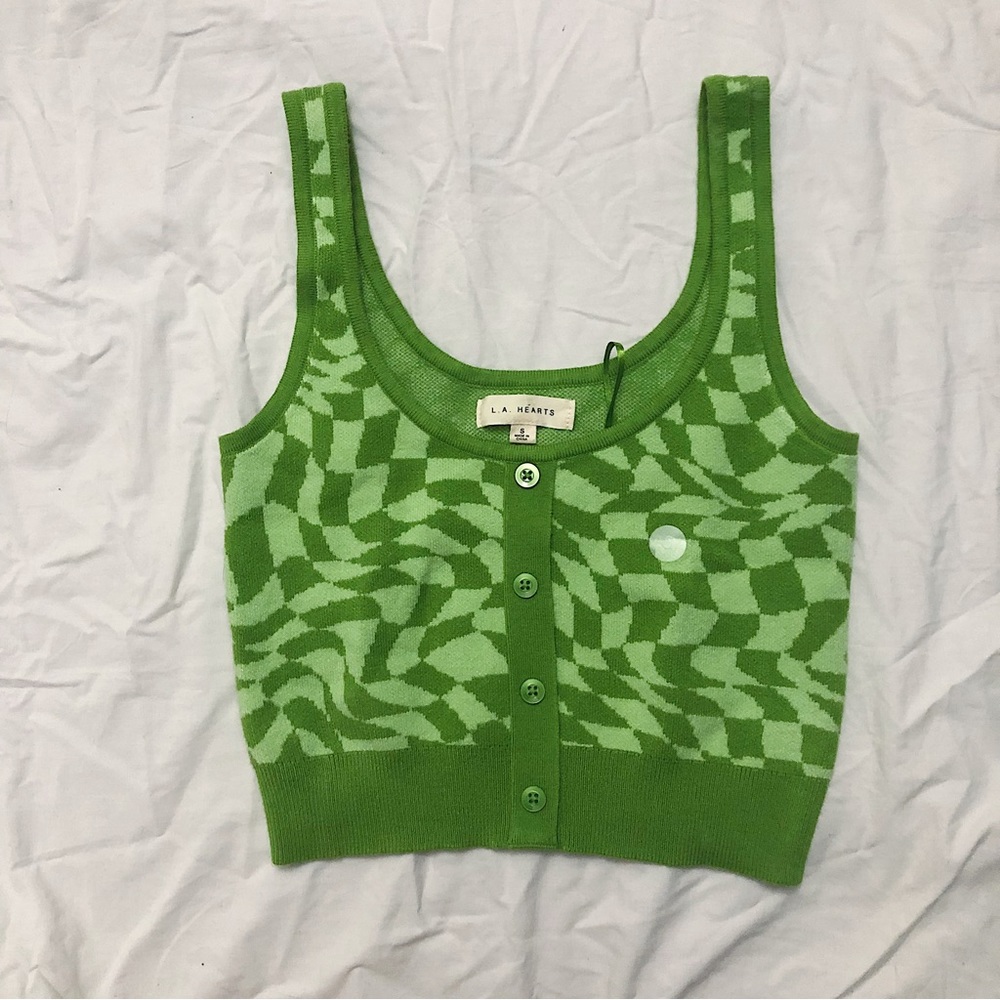 UO checkered crop tank small